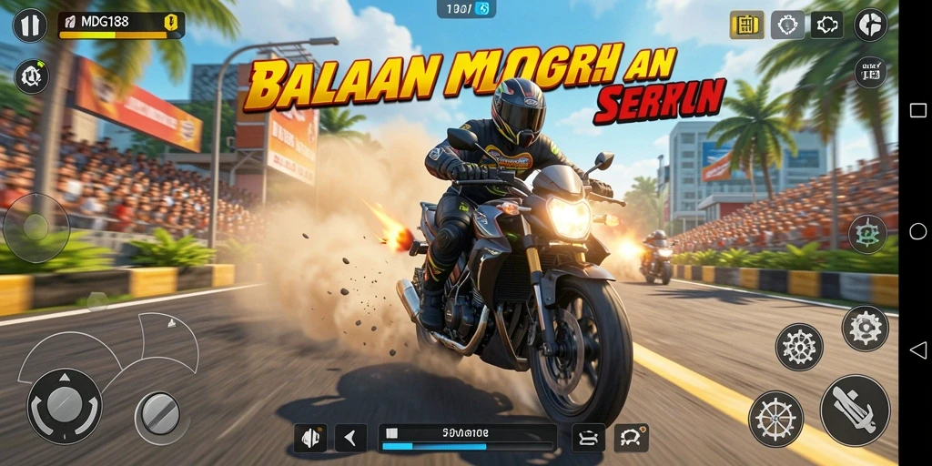 Tampilan gameplay seru MDG188 dengan grafis motor yang menawan.