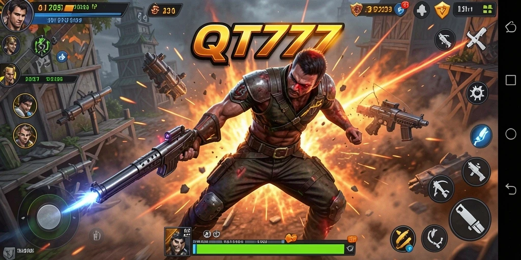 Tampilan seru dari gameplay QT777 yang penuh aksi.